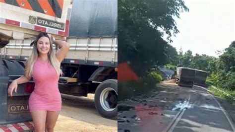 Caminhoneira Aline Füchter grava vídeo ficando de pé pela .